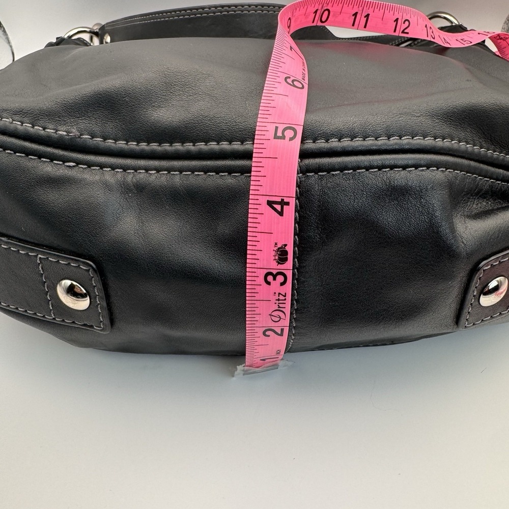 Coach Black Zoe Purse Bag Large Leather Single Strap & Silver hardware Accents - Picture 10 of 13